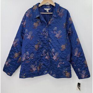 NWT Vtg Uniform John Paul Richard Plus Size Quilted‎ Asian Inspired Jacket 3x